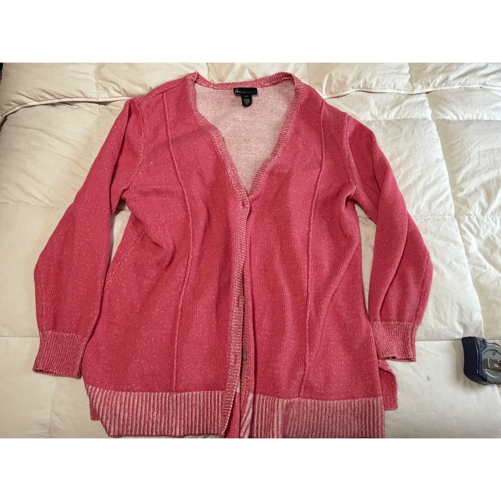 Lane Bryant Pink Marl V-Neck Button Front Cardigan Sweater Angora Blend 26/28
